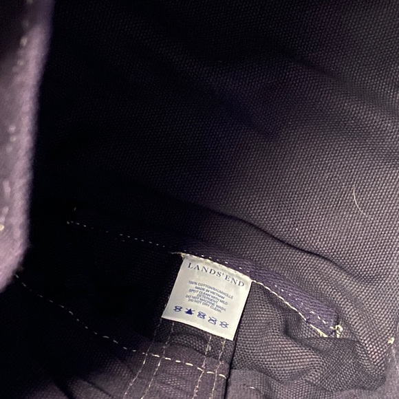 Lands’ End Medium Solid Color 5 Pocket Open Top Canvas Tote Bag - Lauren - Picture 6 of 9